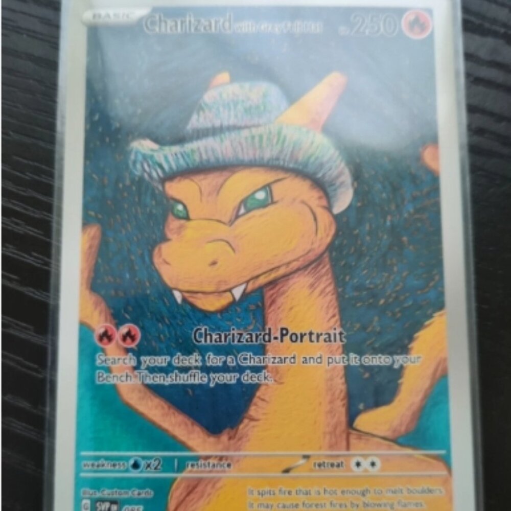 Charizard Grey Felt Hat Pokémon x Van Gogh Black Star Promo ACG Art Card Custom